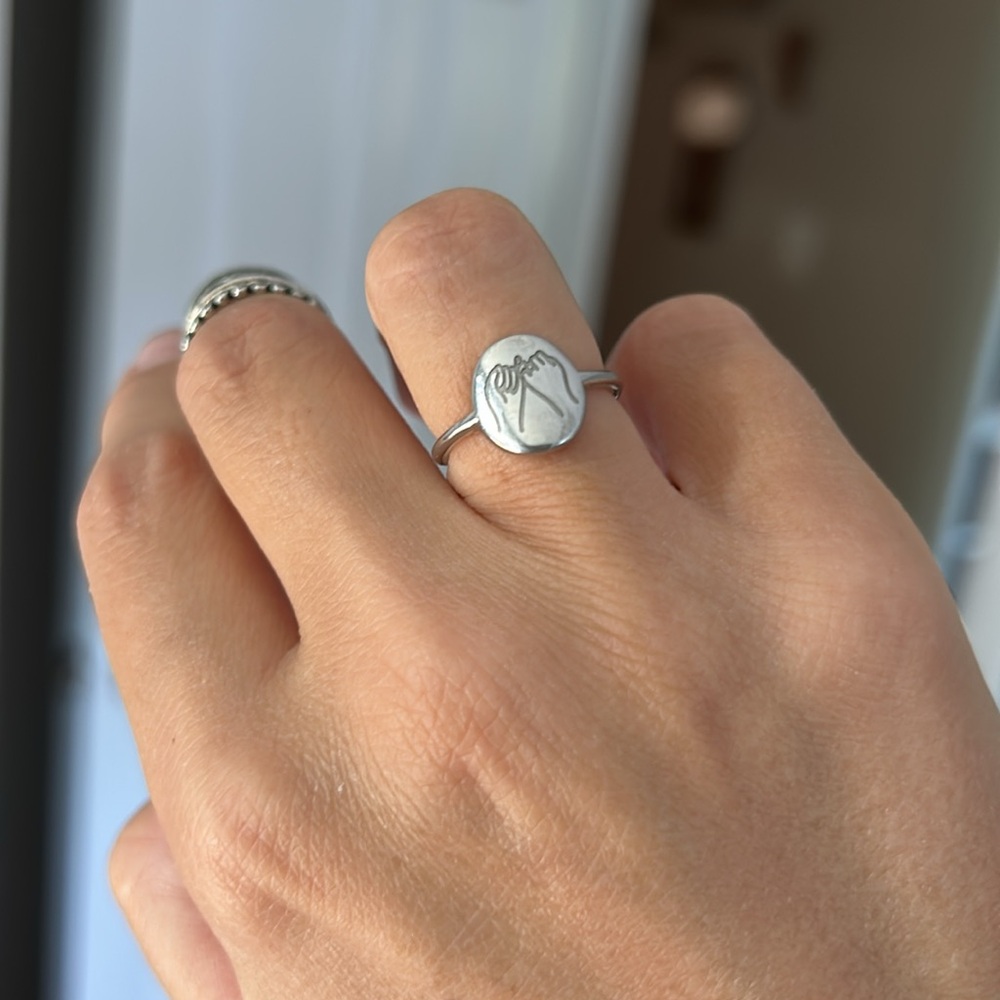 Rellery Sterling silver pinky promise signet ring